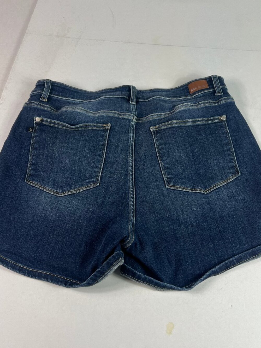 Judy Blue Jean Short Women Plus 35* High Rise Blue Stretch Denim Jorts Tag 2XL - Picture 6 of 15